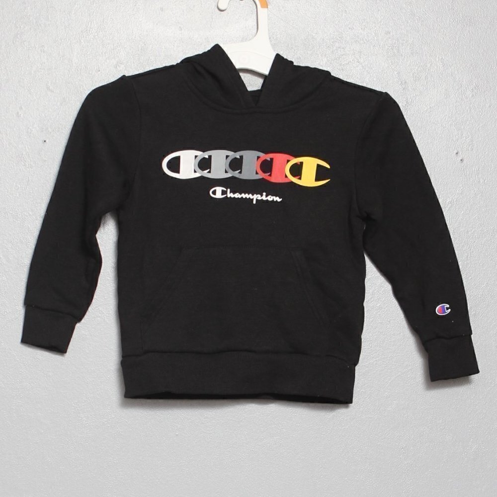 Champion black graphic logo hoodie sweatshirt